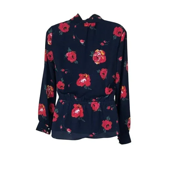 Aritzia Babaton Lucas Floral  Print Blouse With Neck Ties Size XS - Picture 8 of 9